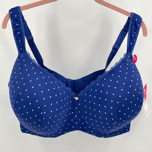 Ashley Stewart Butterfly NWT 42F Blue Polka Dot Full Coverage and Double support